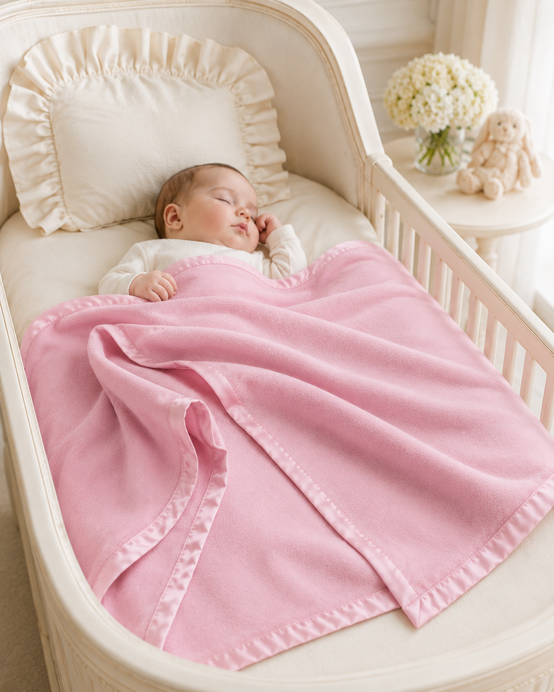 Pure Cashmere Baby Blanket in Baby Pink