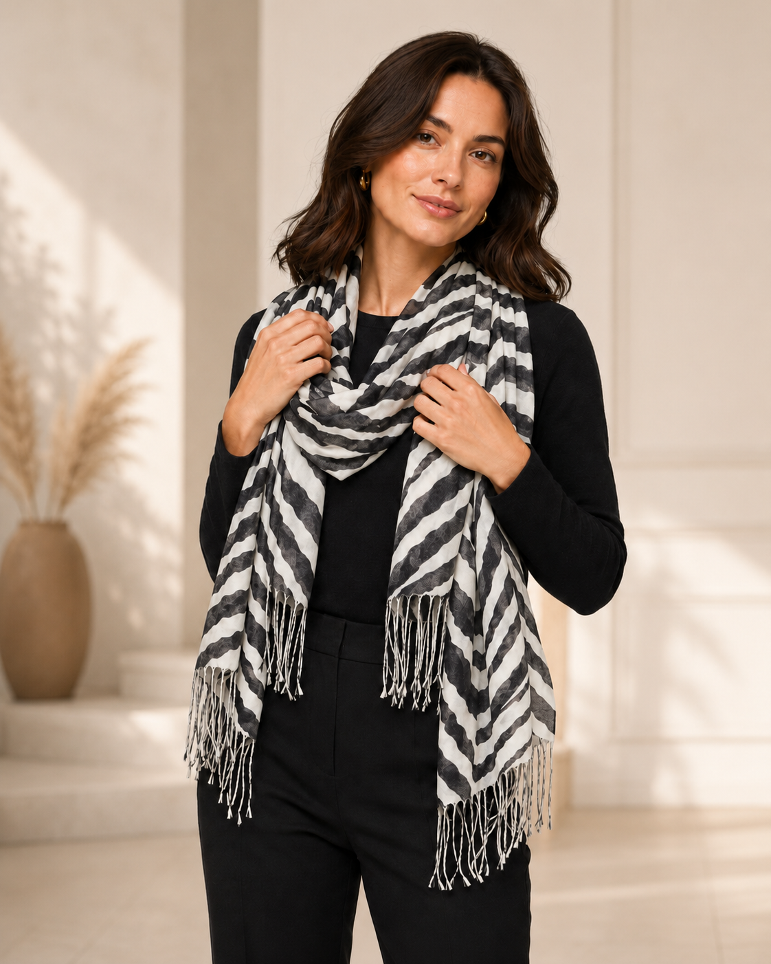 Cashmere Wrap in Animal Prints - Zebra