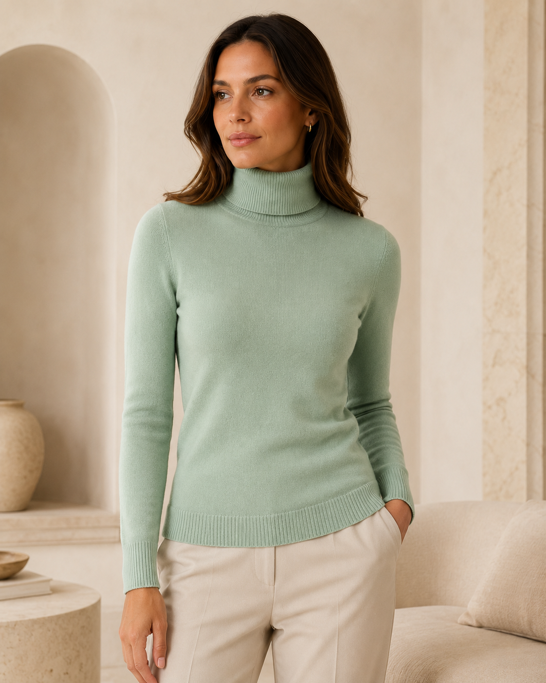 Women's Pure Cashmere Turtle Neck Sweater