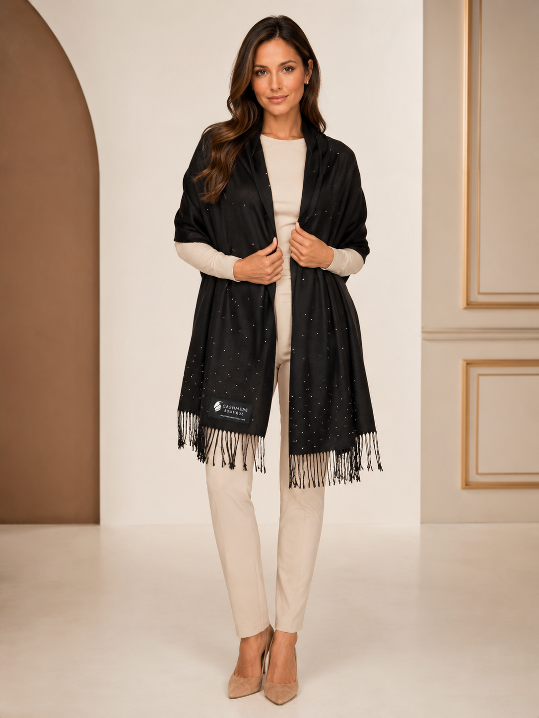 Cashmere Wrap with Swarovski Crystals - Galaxy