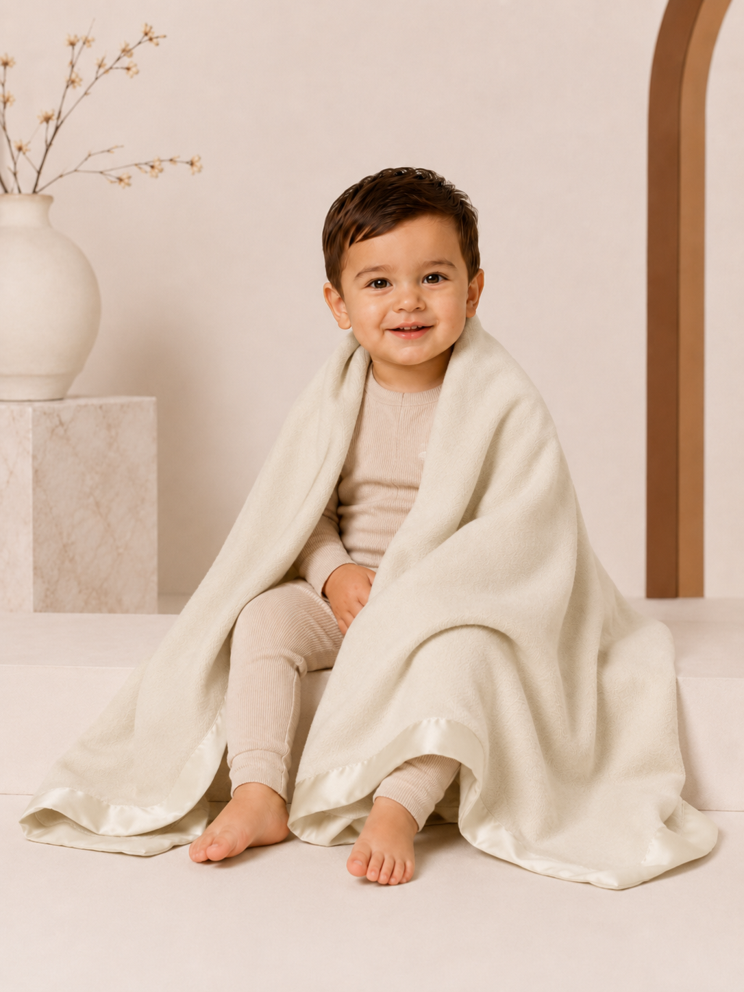 Pure Cashmere Baby Blanket in Vanilla