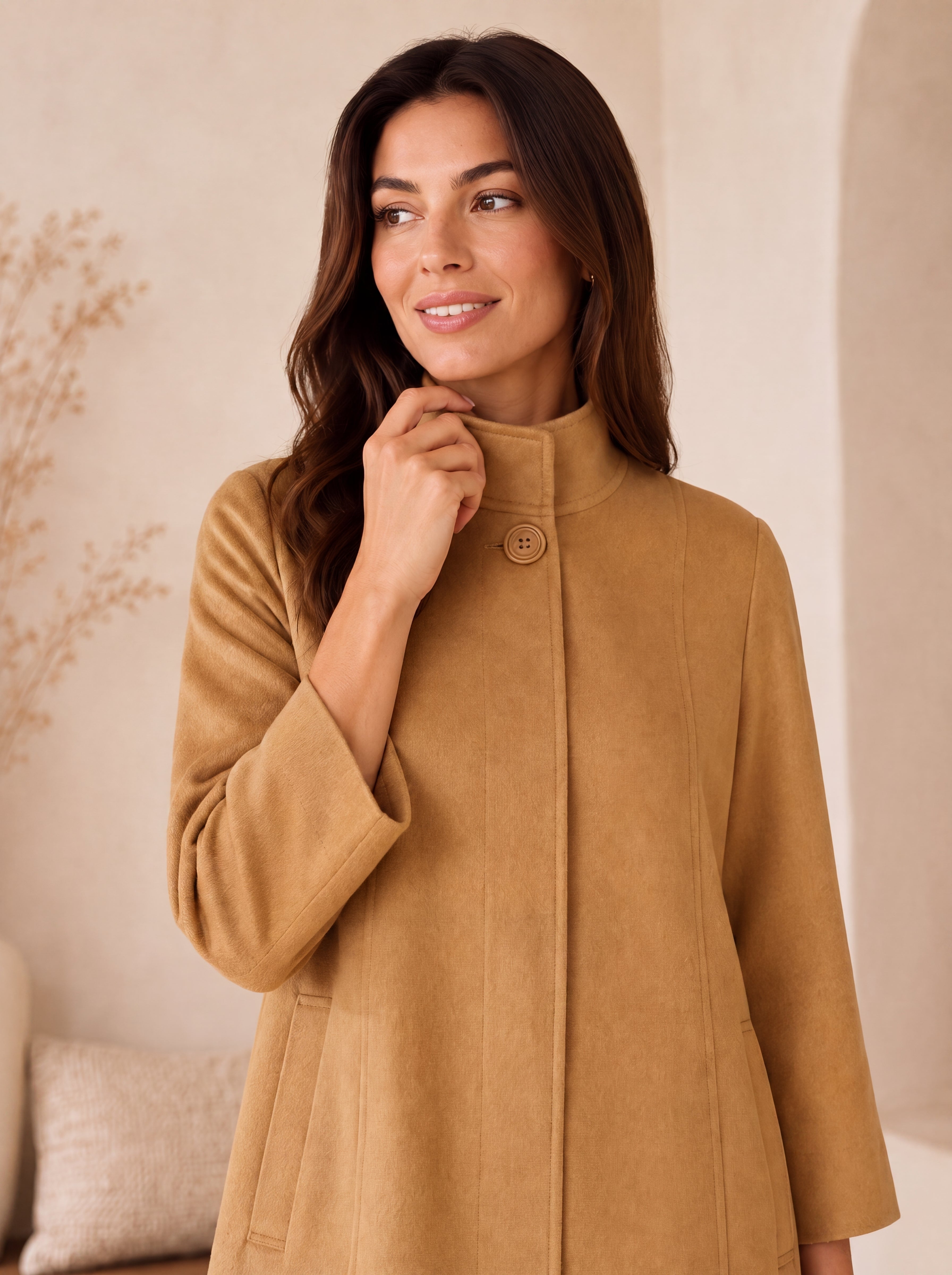 Cashmere Blend Full Length Overcoat for Women