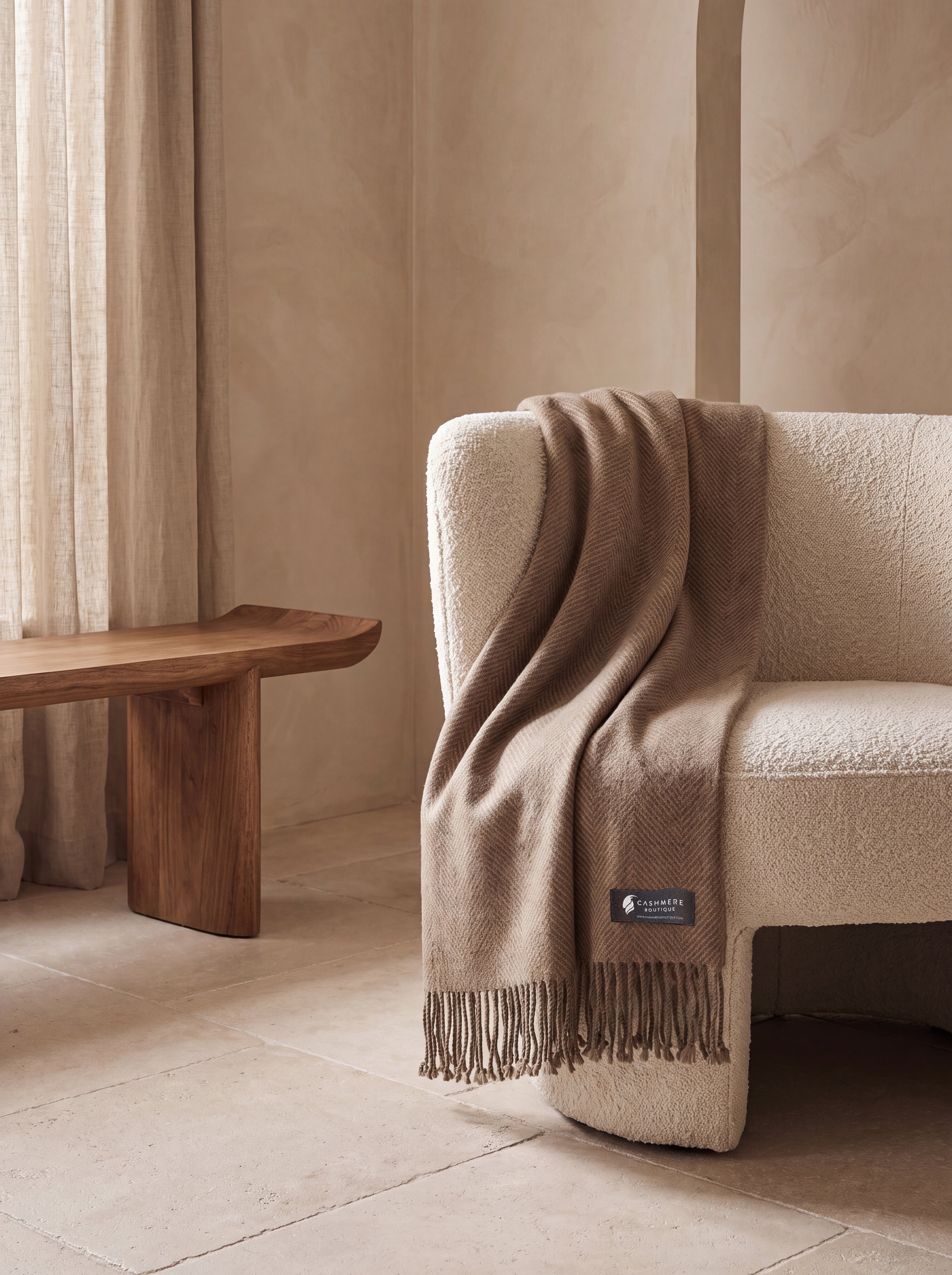 Yak Cashmere and Camel Wool Throw (50" x 70")