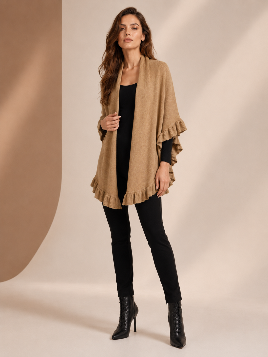 Pure Cashmere Ruffle Wrap