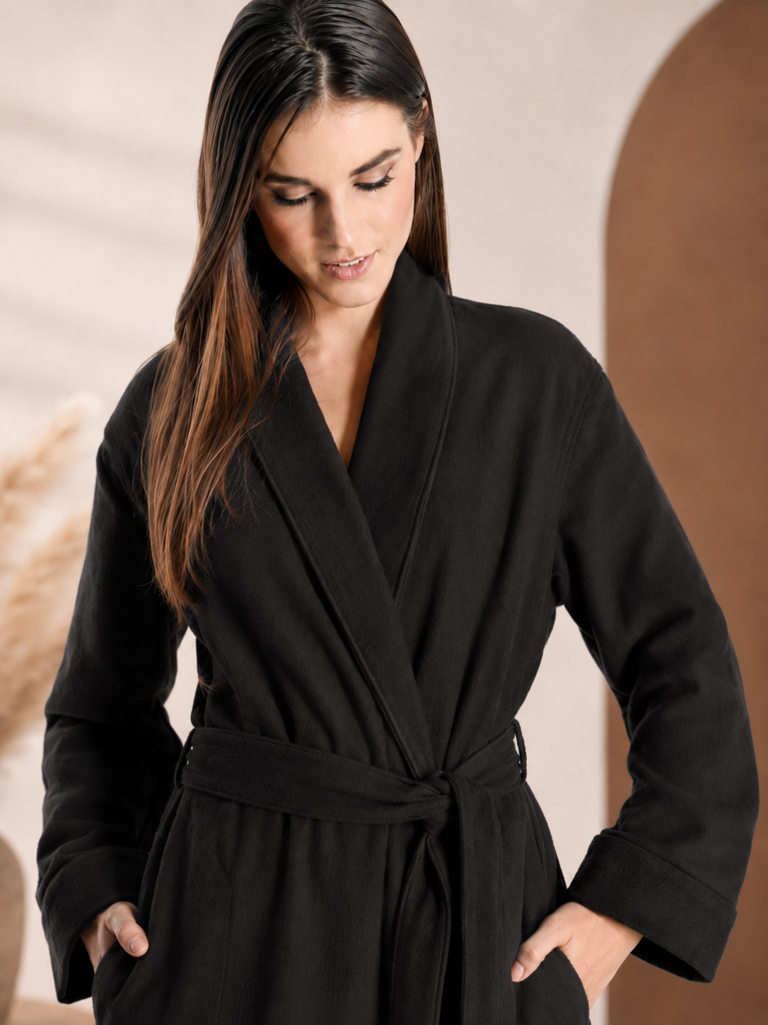 Pure Cashmere Robe for Women - Model Image 2