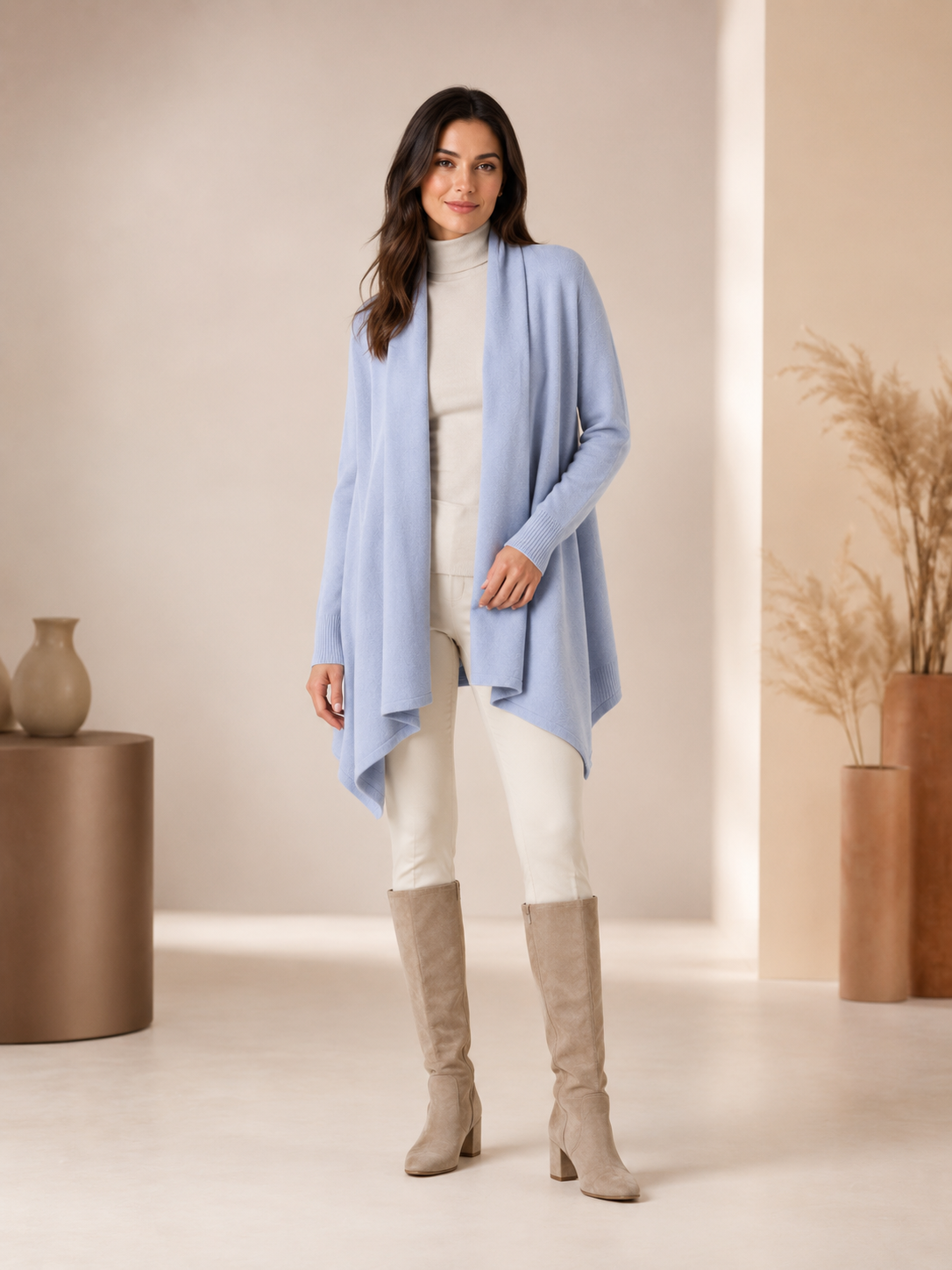 Pure Cashmere Shawl with Sleeves