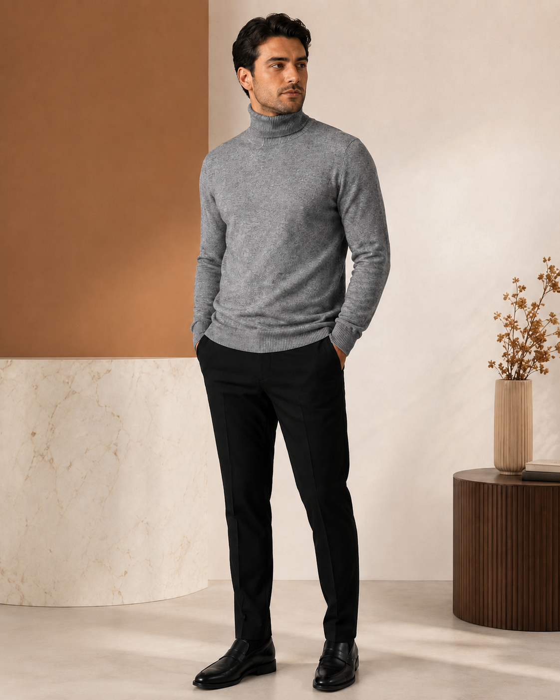 Men's Turtleneck in Pure Cashmere