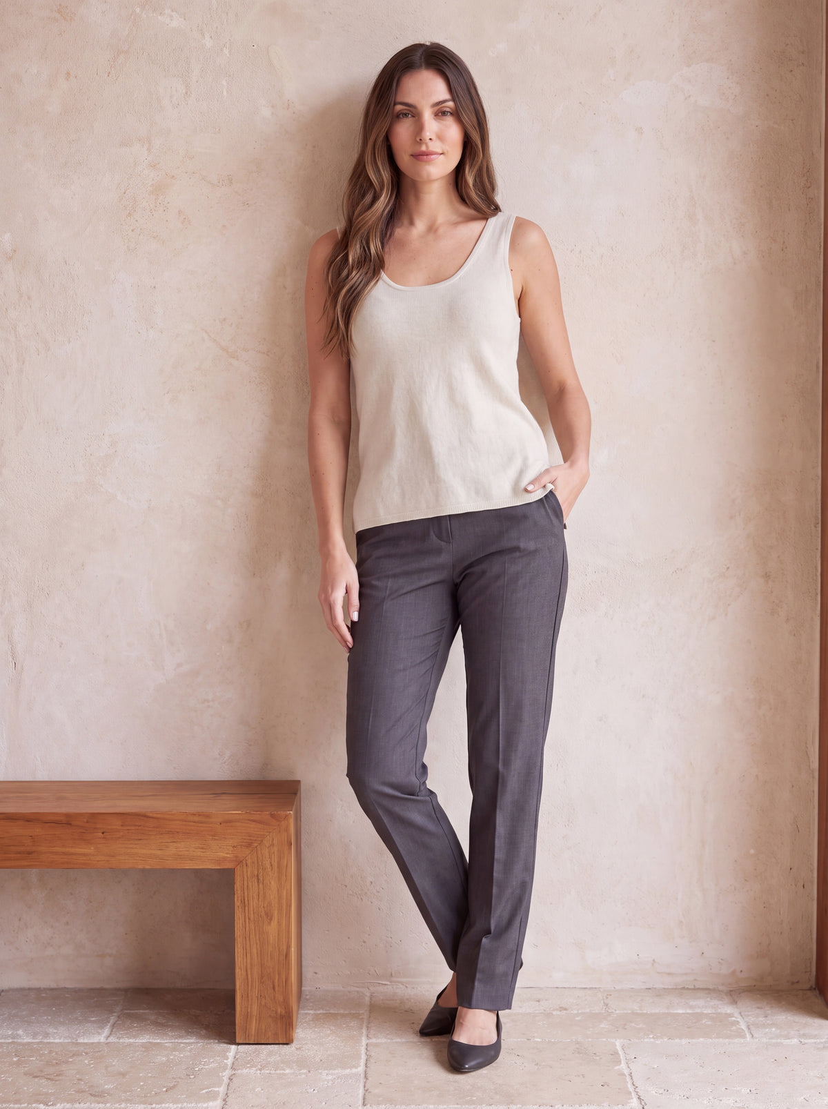 High Low Tank Top in Pure Cashmere