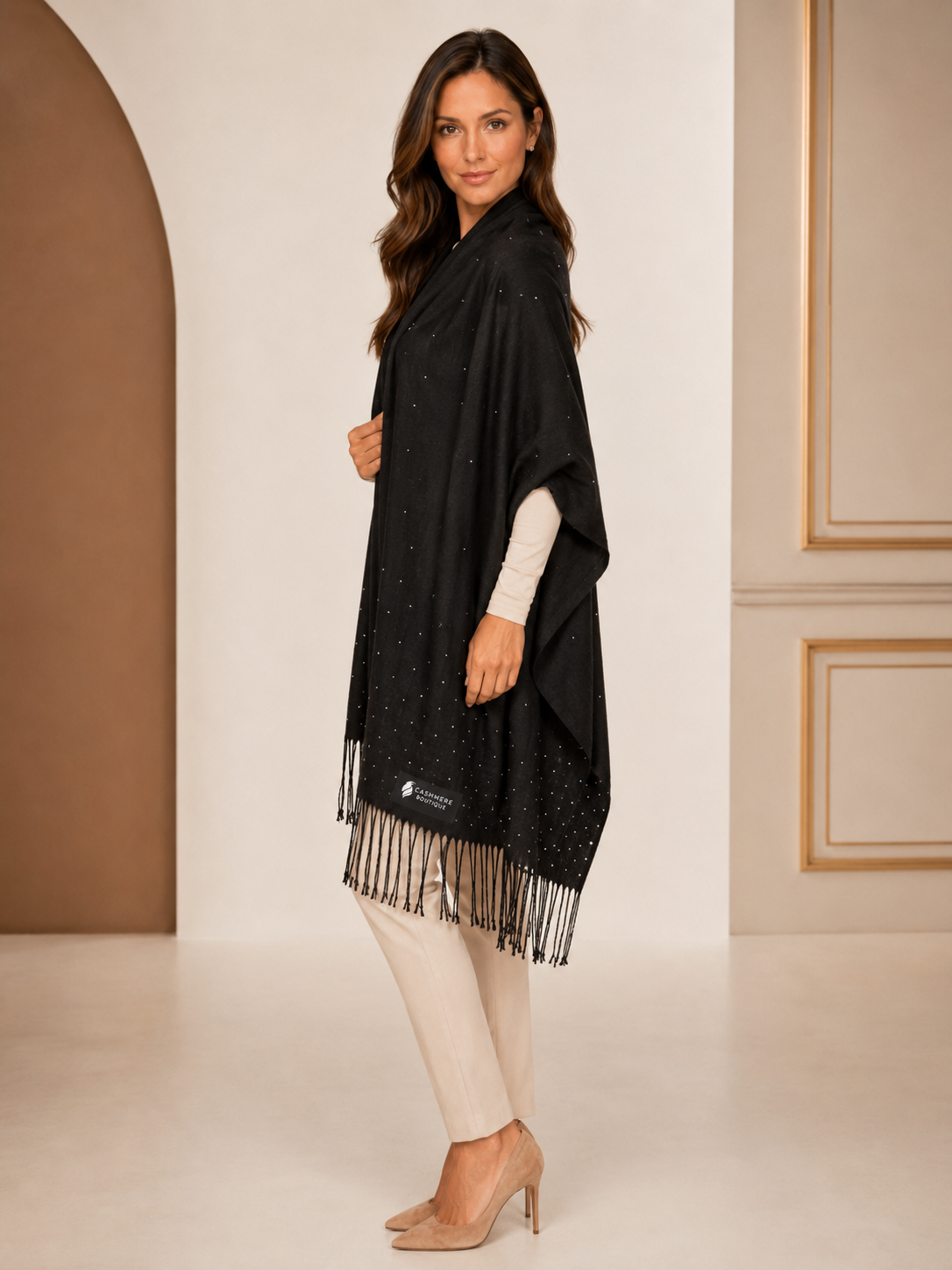 Cashmere Wrap with Swarovski Crystals - Galaxy