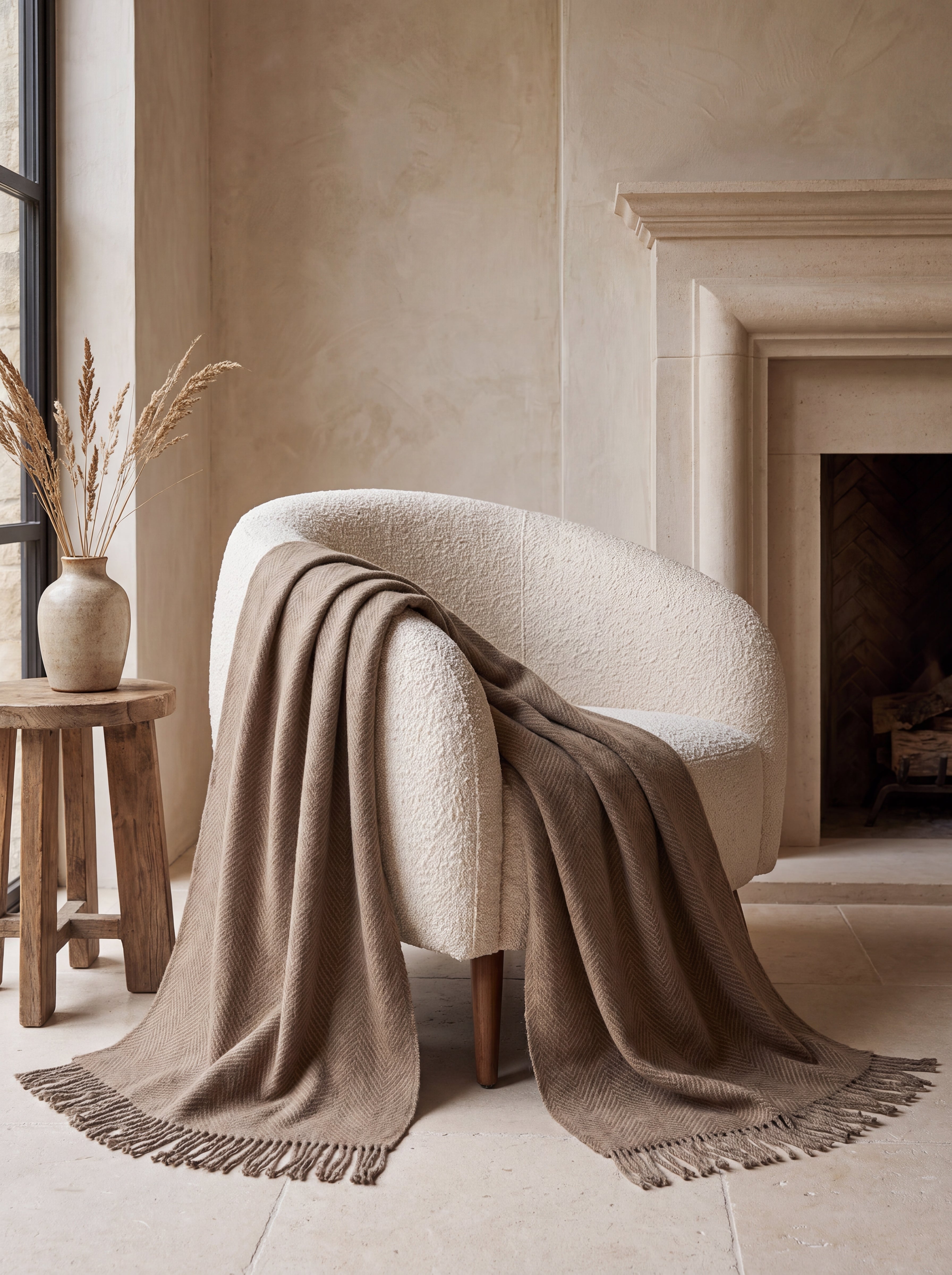 Yak Cashmere and Camel Wool Throw (50" x 70")