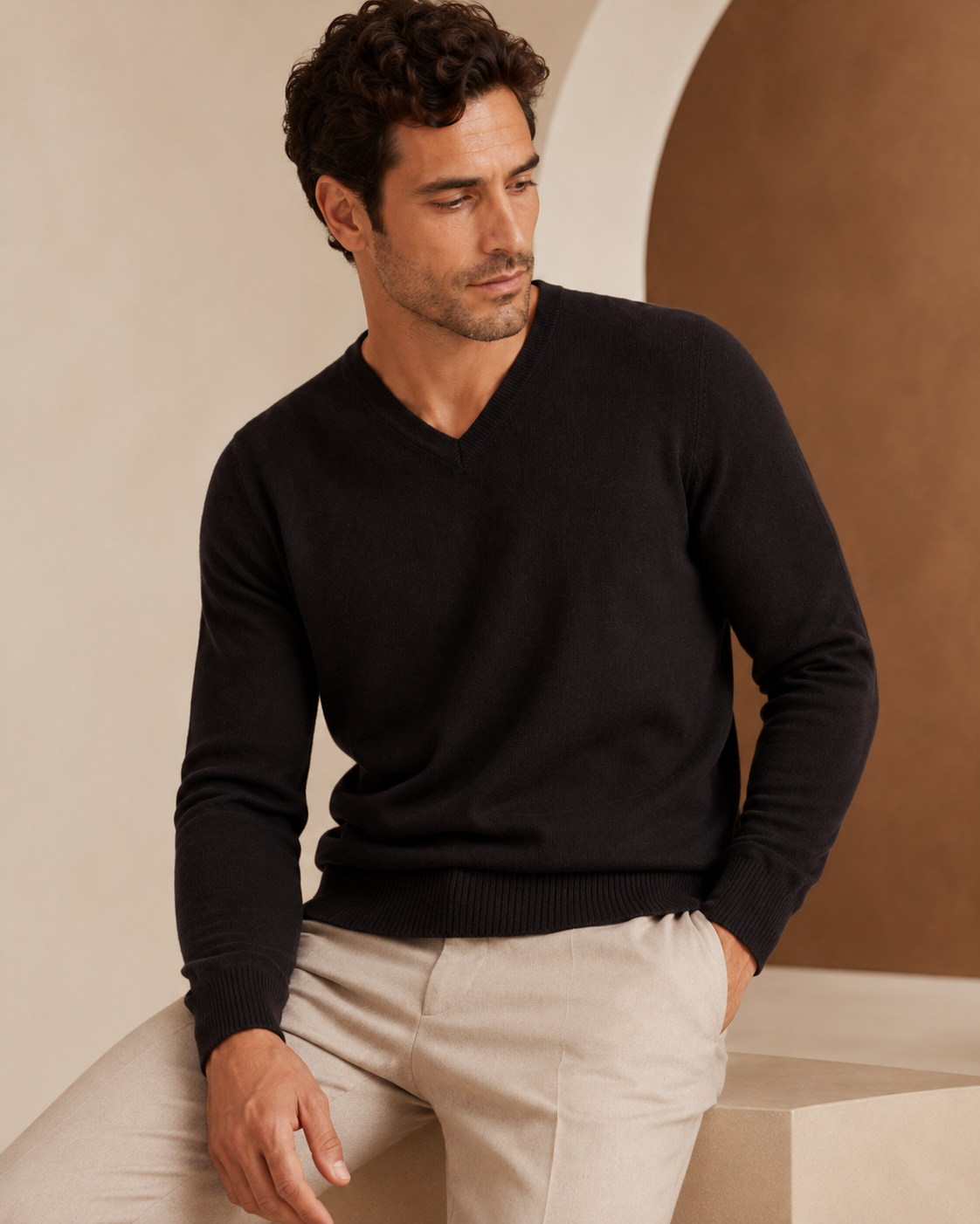 Men's V-Neck Cashmere Sweater