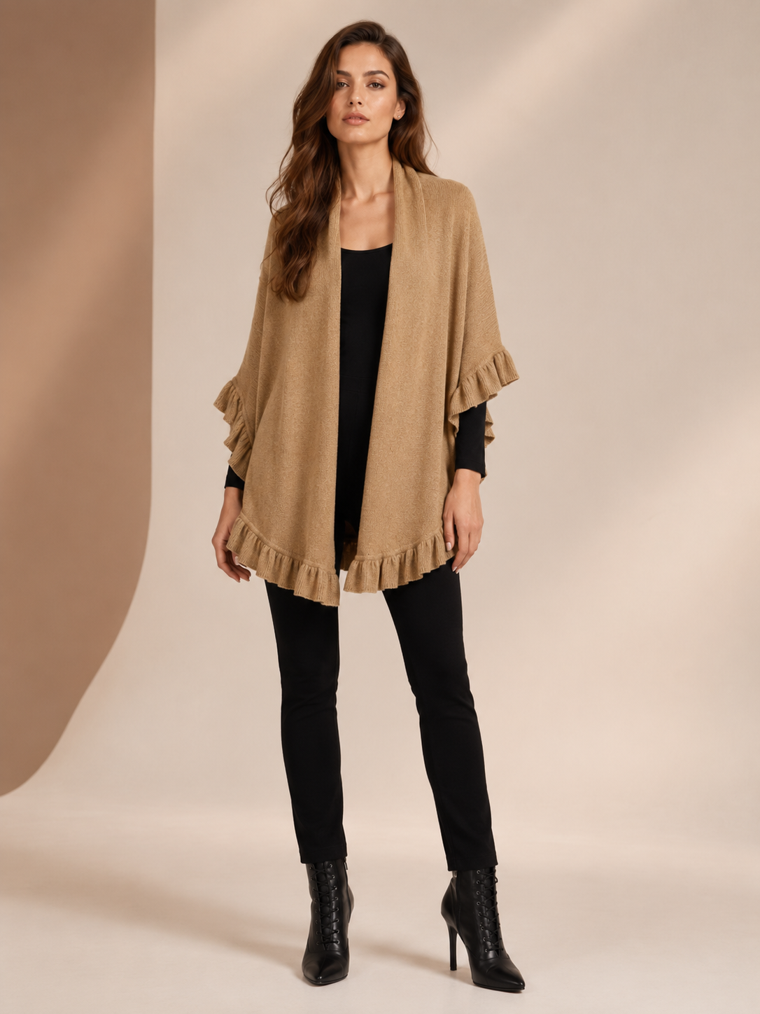 Pure Cashmere Ruffle Wrap