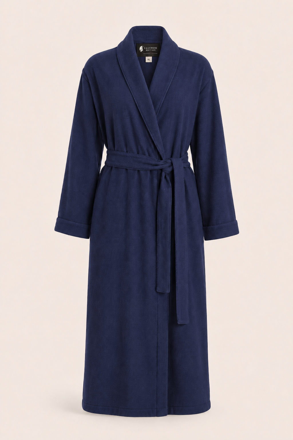 Pure Cashmere Robe for Women - Navy