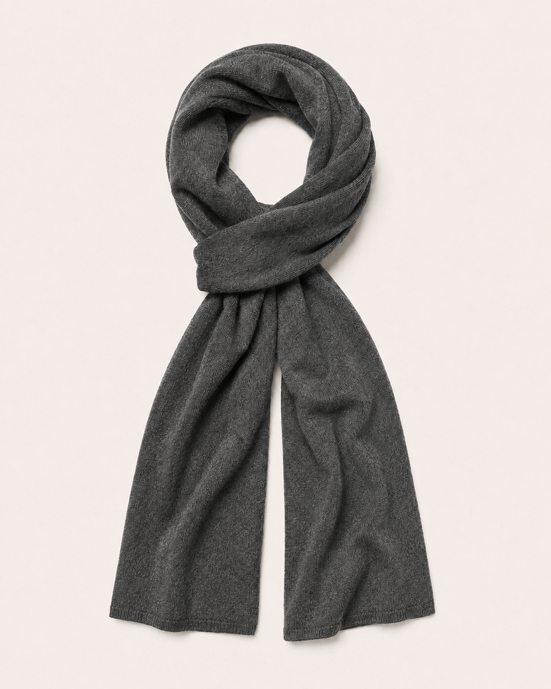 Unisex Cashmere Knitted Scarf - charcoal