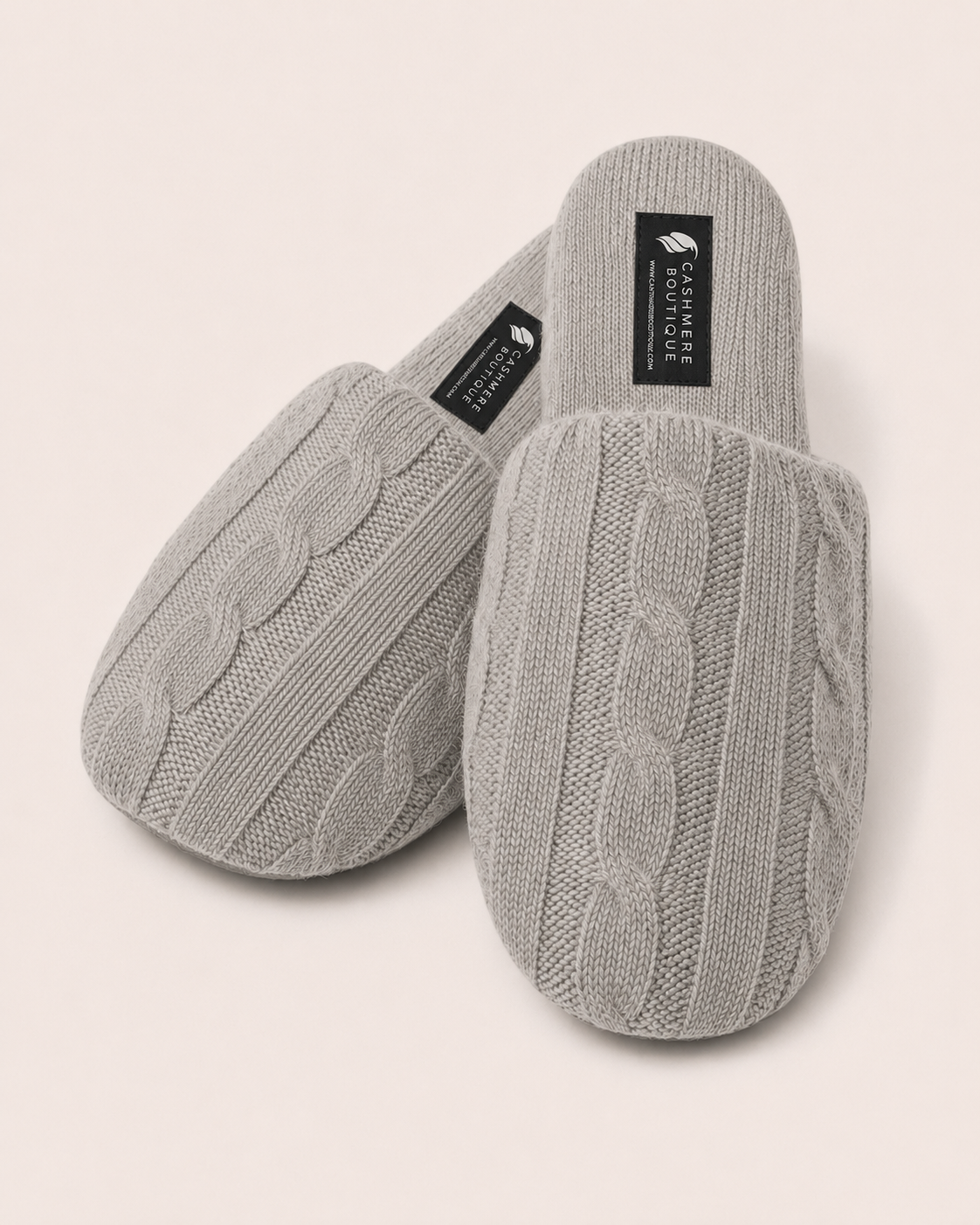 Pure Cashmere Slippers - faded pewter