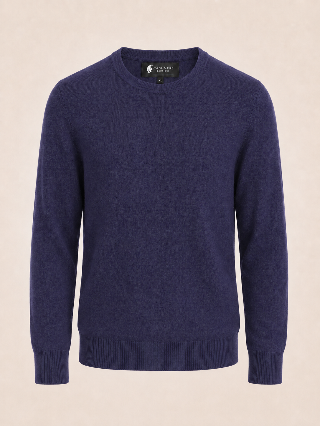 Men's Crew Neck Cashmere Sweater - Navy