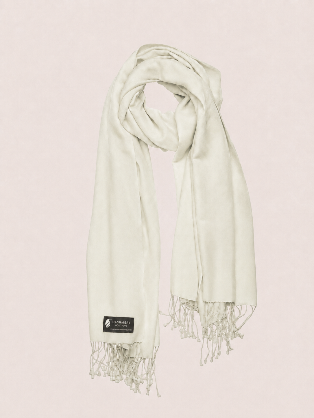 Pashmina and Silk Wrap - Angora / Vanilla