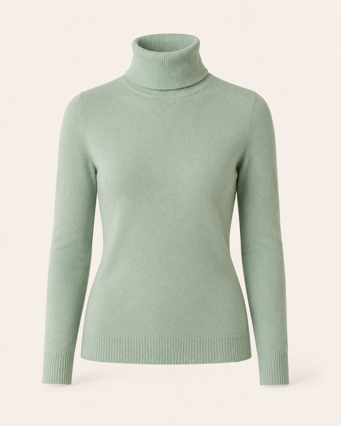 Women's Pure Cashmere Turtle Neck Sweater - Sage Green