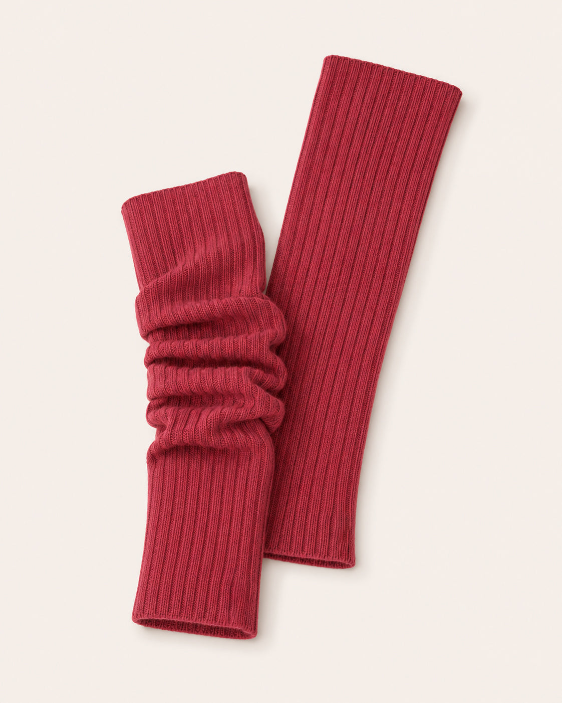 Pure Cashmere Leg Warmers - Crimson