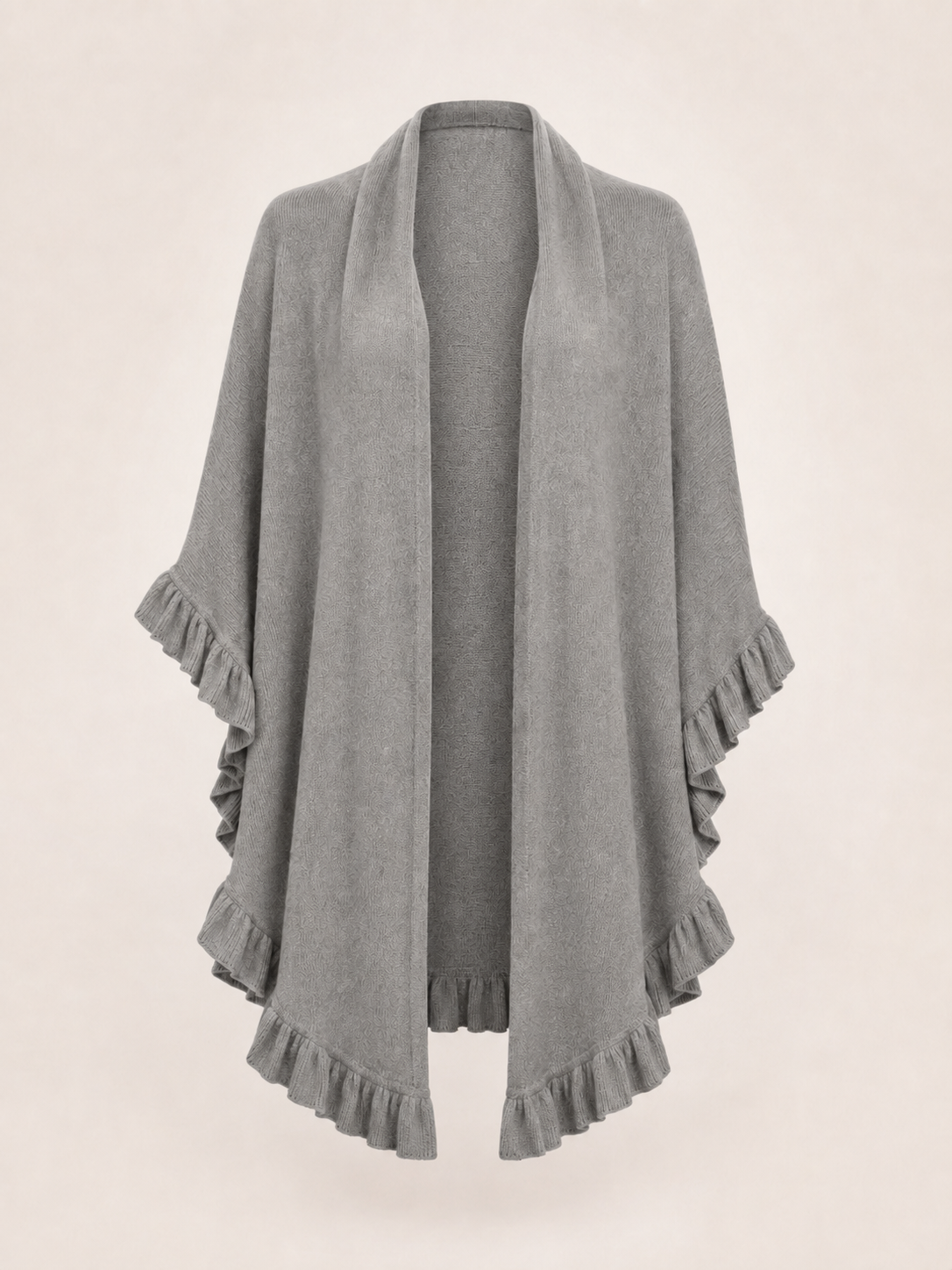 Pure Cashmere Ruffle Wrap - Camel