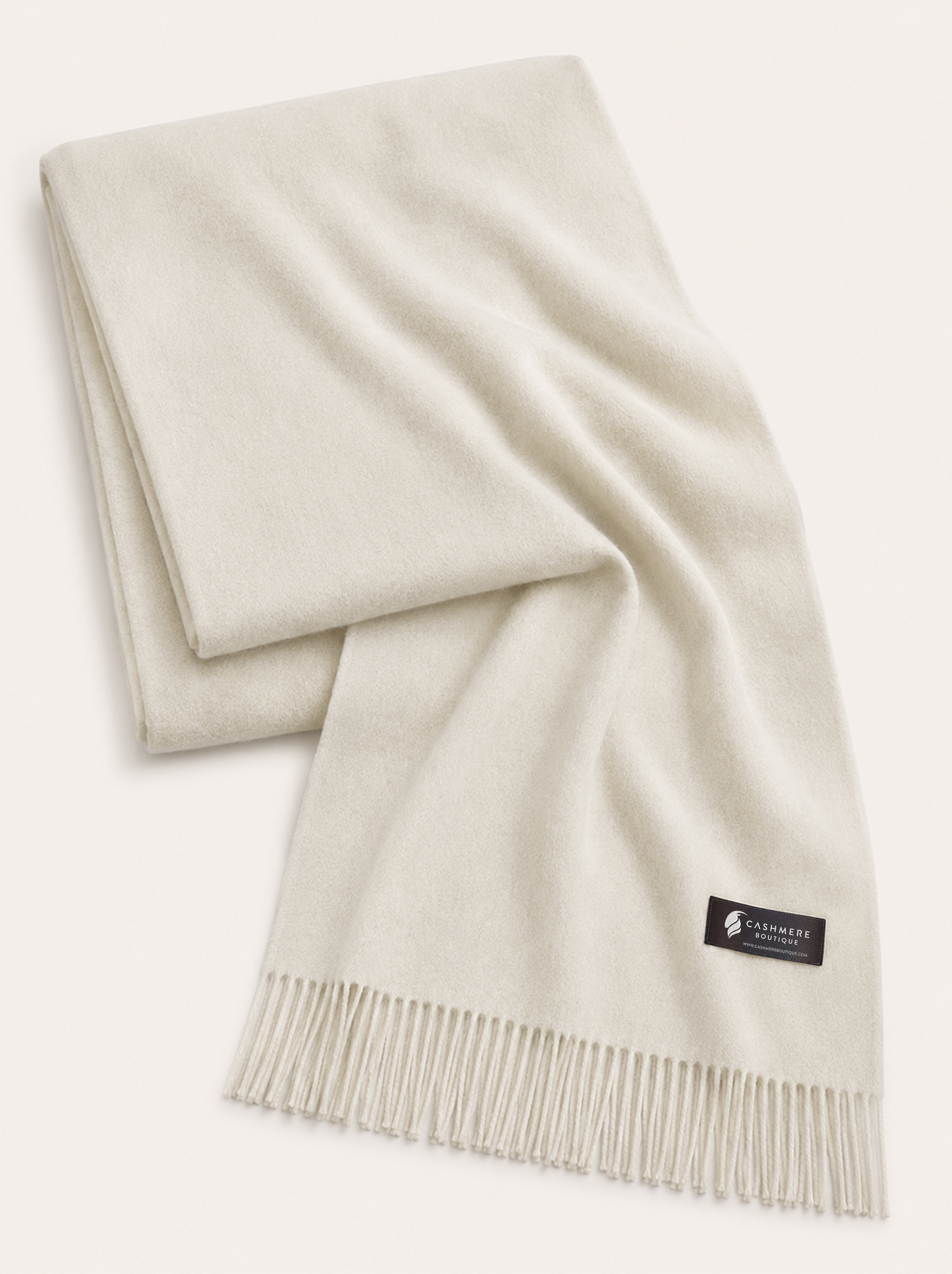 Pure Cashmere Throw (28" x 69") - Vanilla