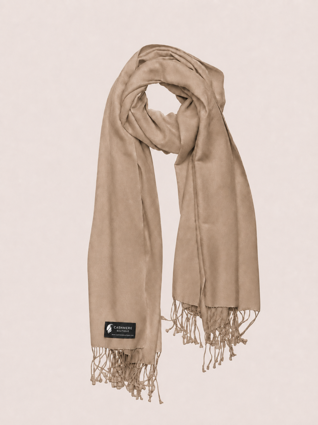 Pashmina and Silk Wrap - Stone