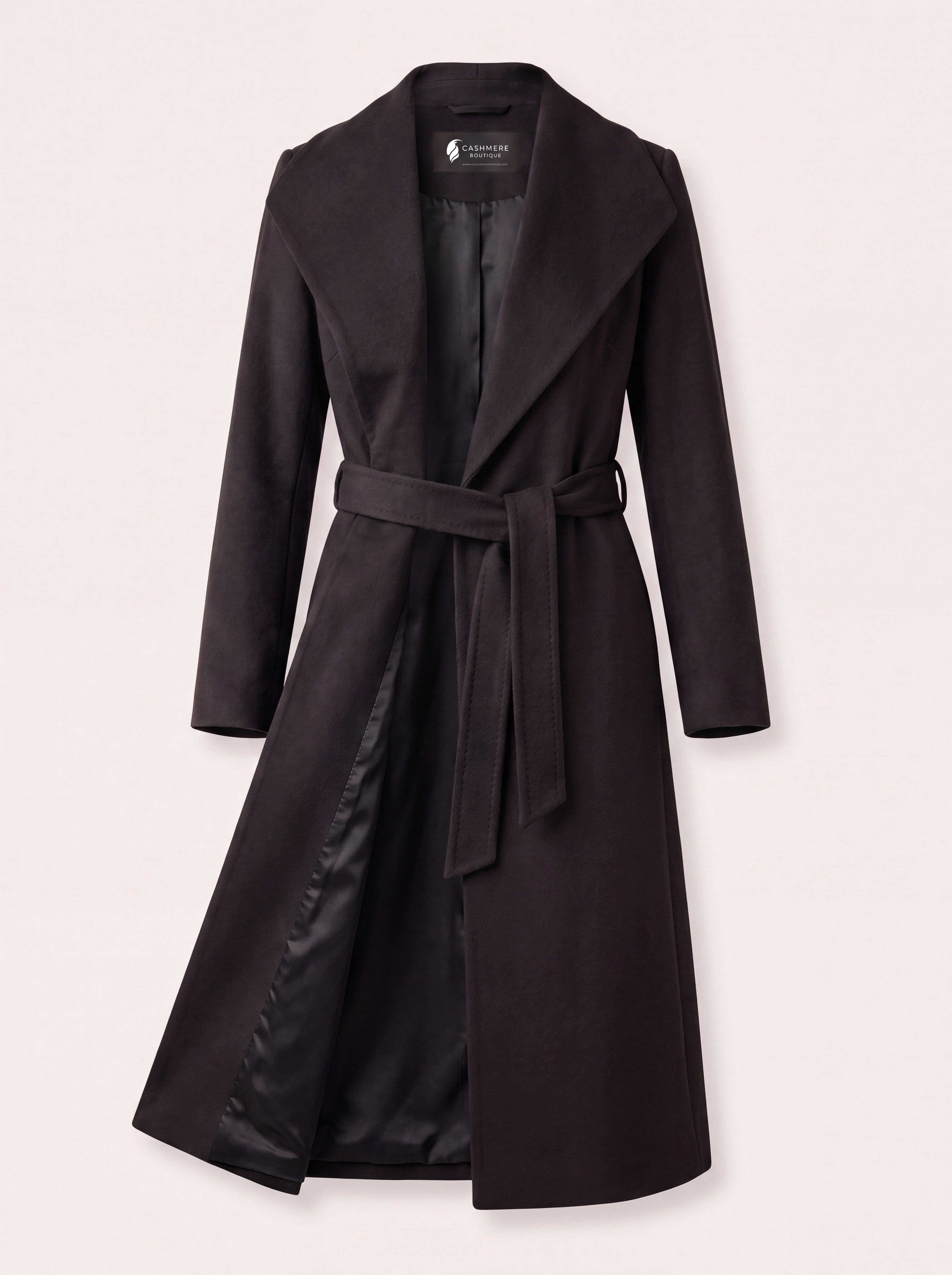 Full Length Belted Coat in Pure Cashmere