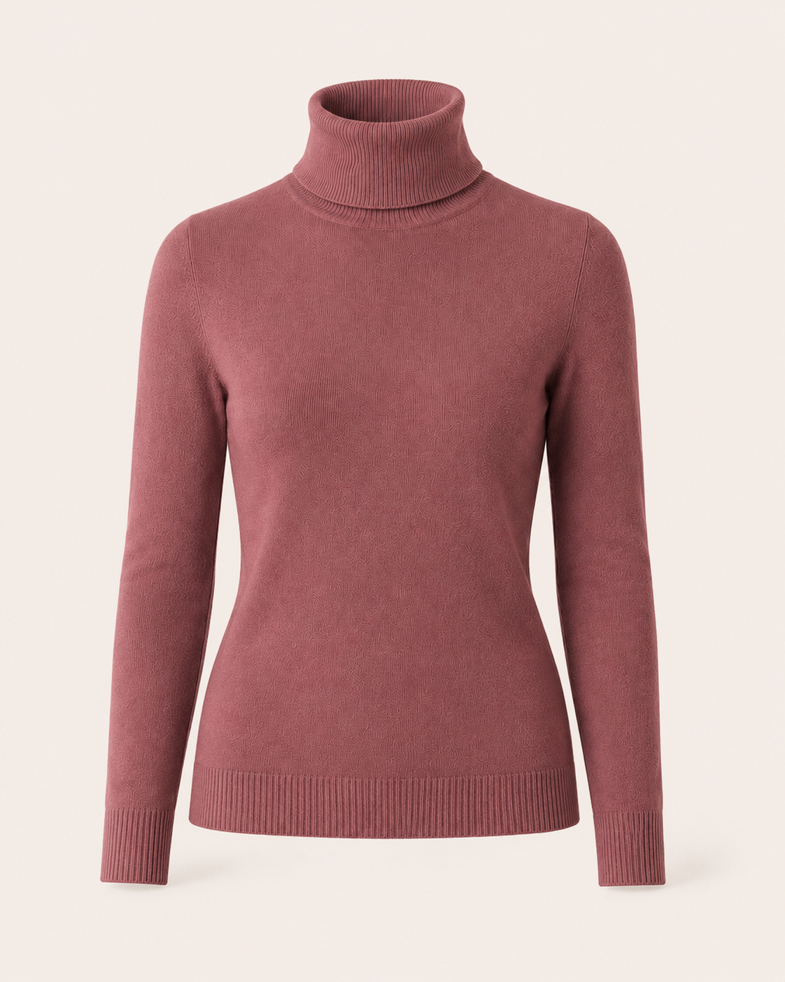 Women's Pure Cashmere Turtle Neck Sweater - Burgundy