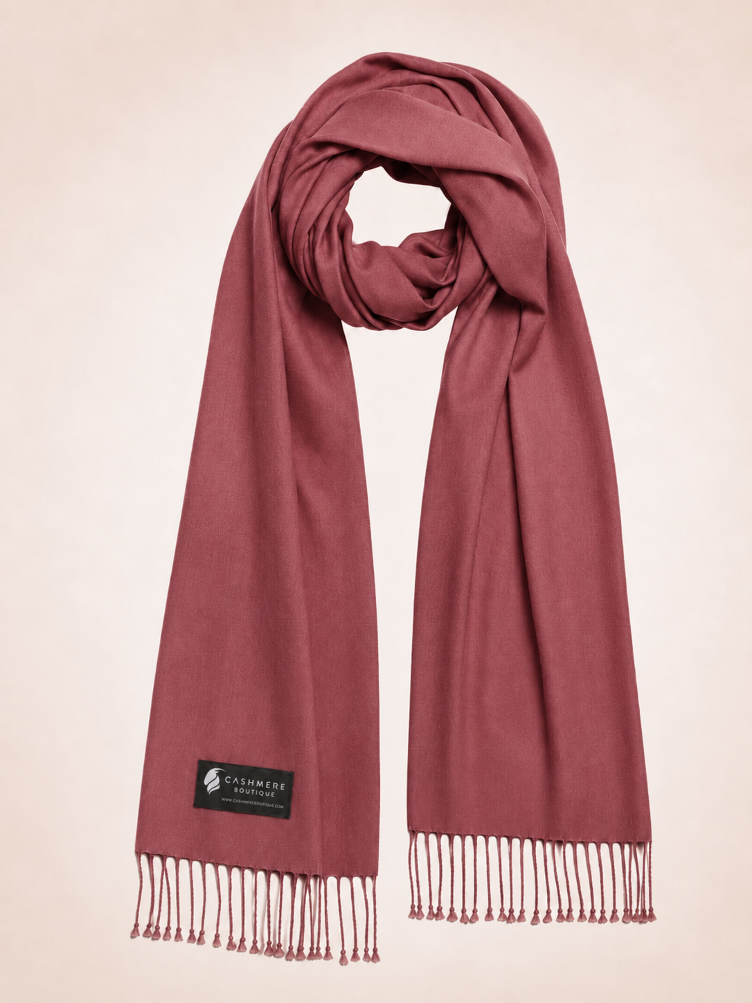 Pashmina and Silk Shawl - Burgundy