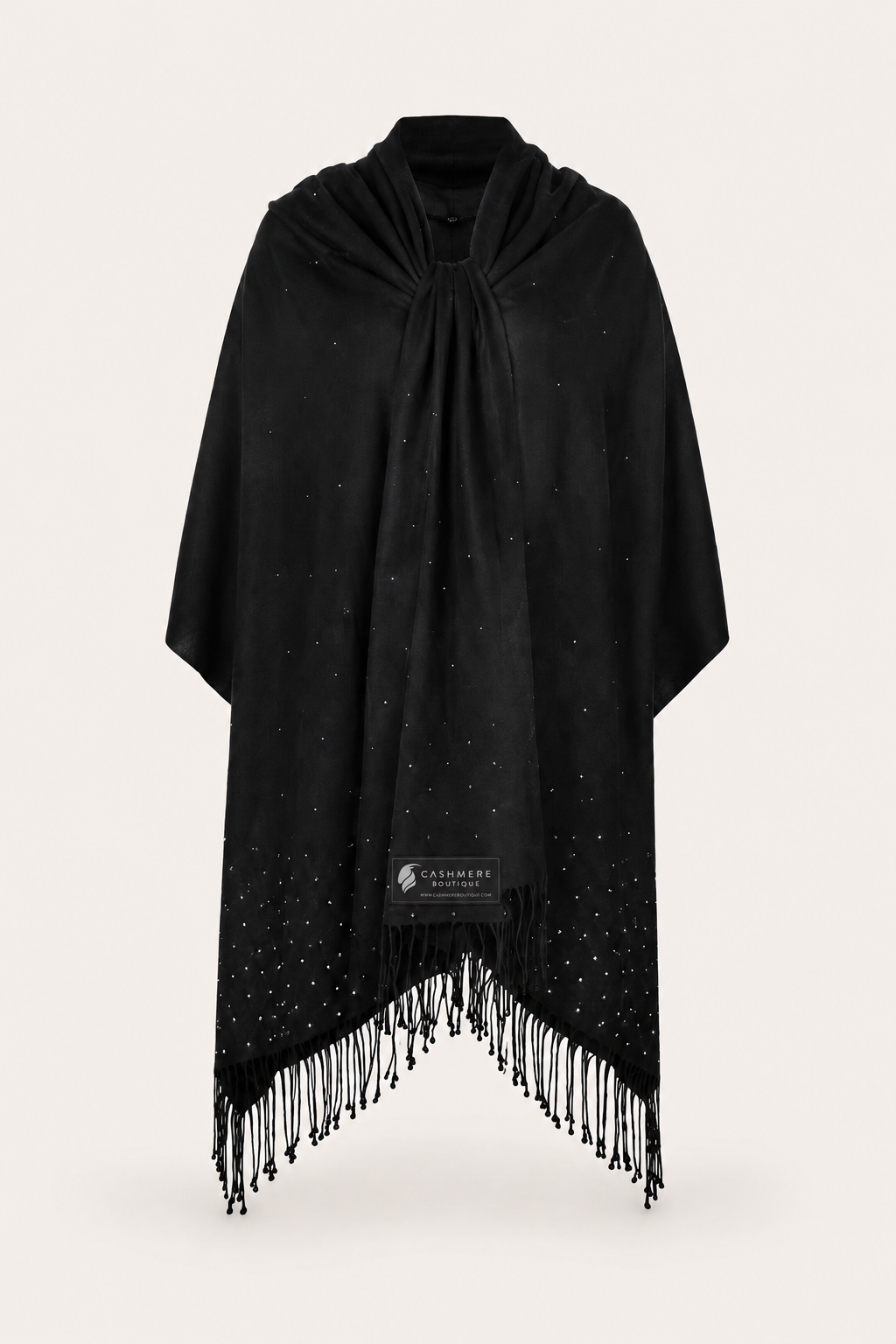 Cashmere Wrap with Swarovski Crystals - Galaxy - Black