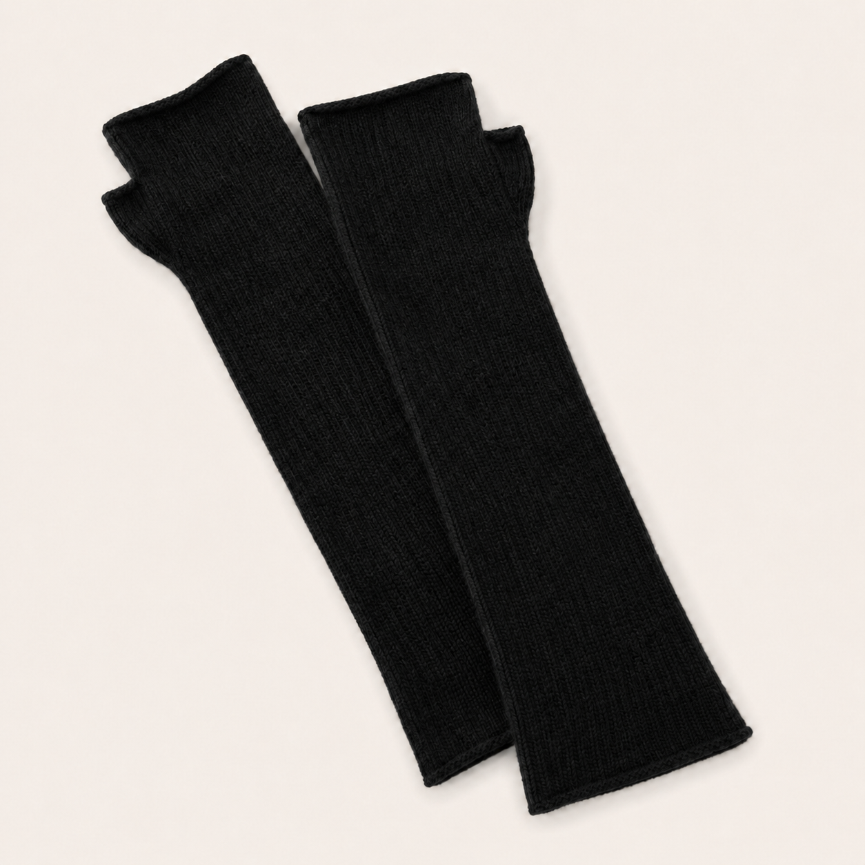 Pure Cashmere Arm Warmers - Black