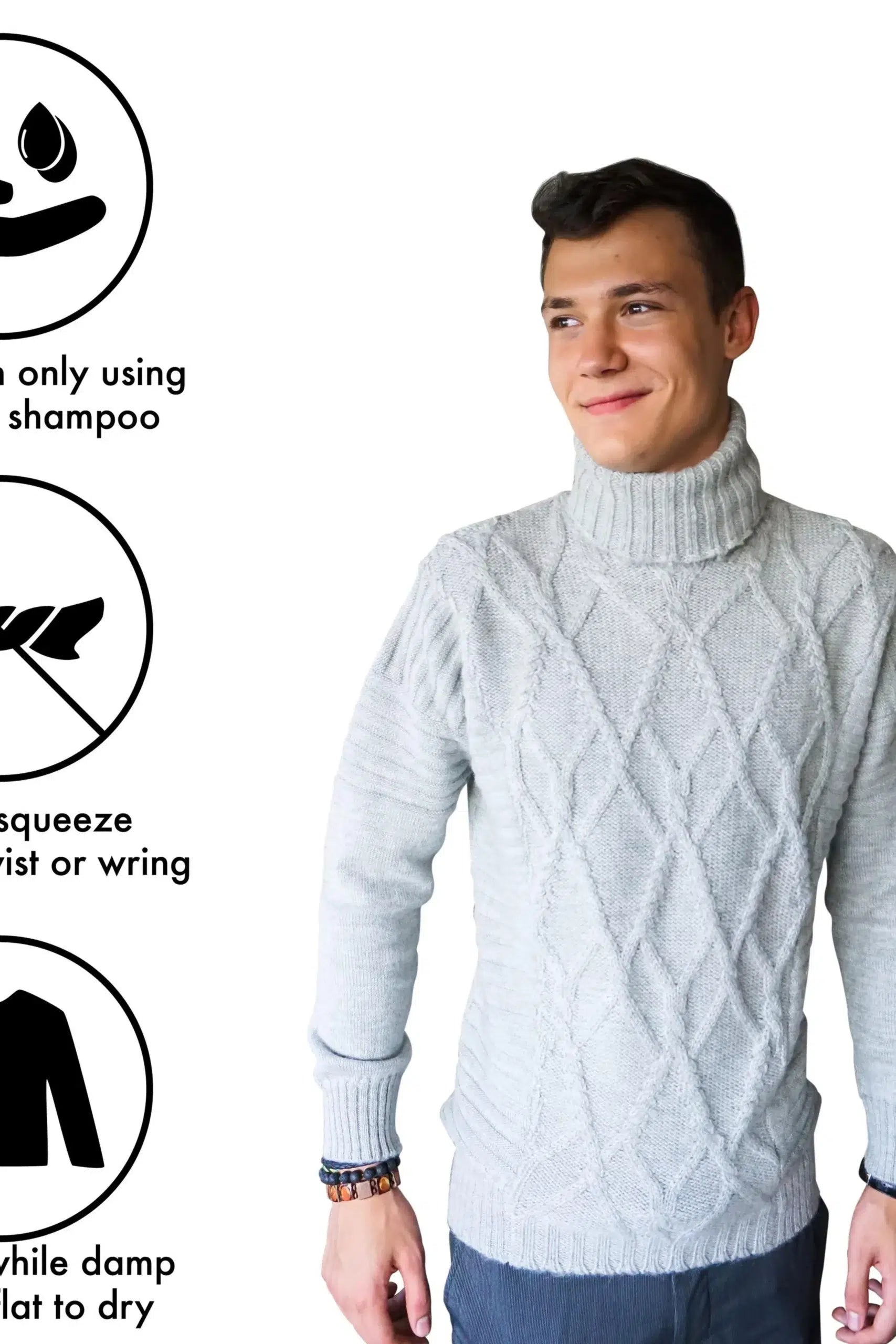 Men's Cable Turtleneck Sweater in Pure Baby Alpaca - Infographic 2 (1VJQPdsxiBUTi78z_pohlT7KVpH65zq4S)