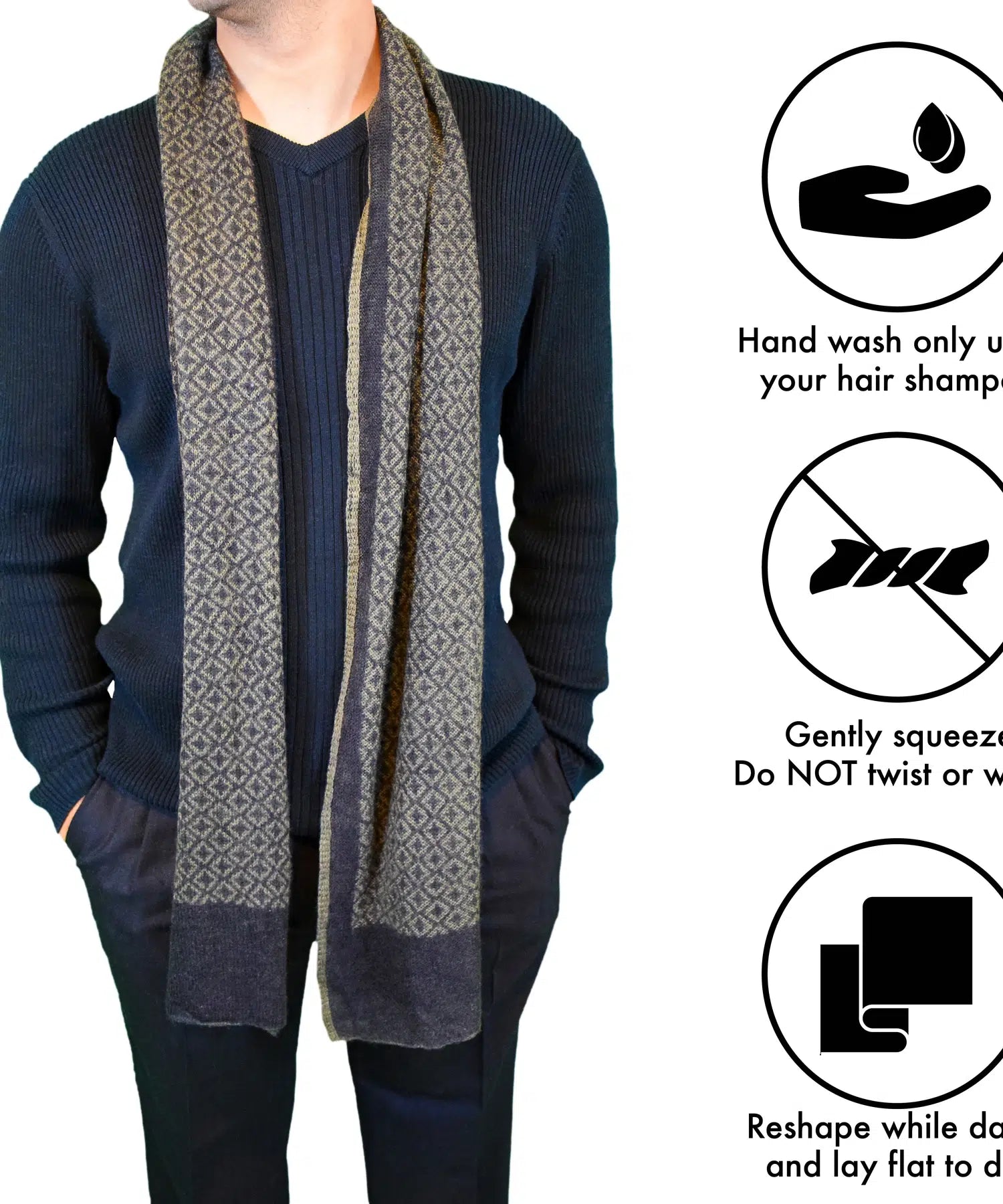 Pure Cashmere Diamond Scarf - Infographic 1 (1C8cua7fEgNhNLGqGi19qYV-pezUZg5PR)