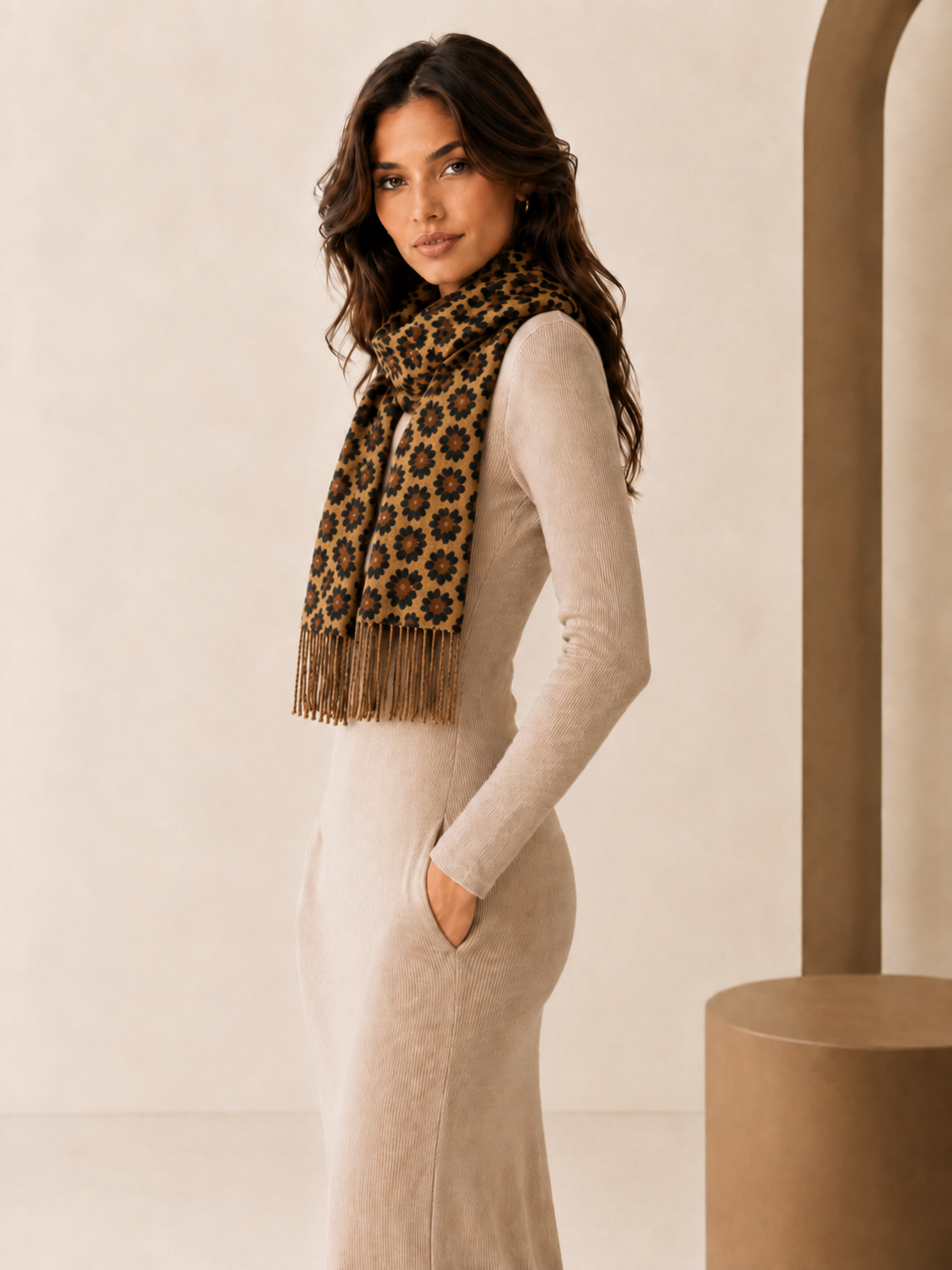Leopard Print Cashmere Scarf