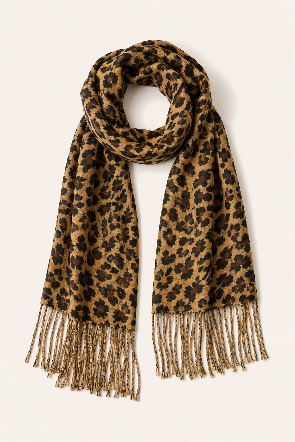 Leopard Print Cashmere Scarf - Leopard