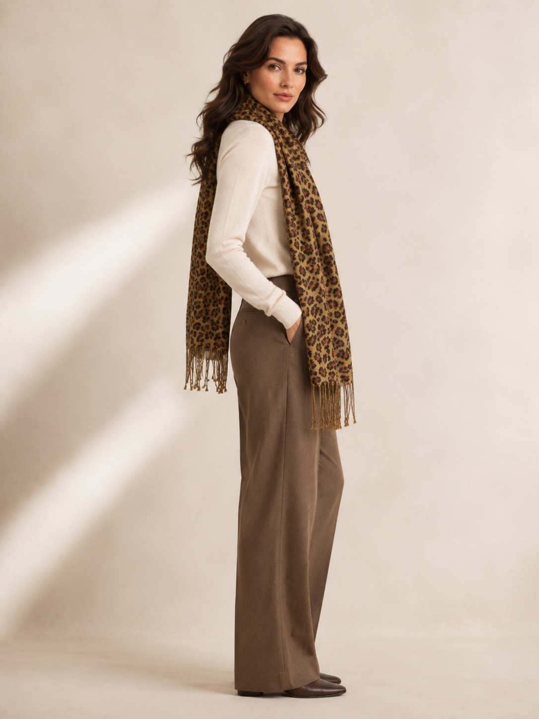 Leopard Print Cashmere Shawl