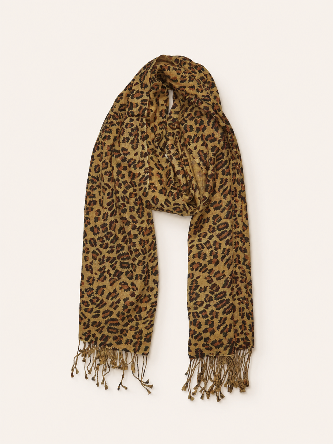 Leopard Print Cashmere Shawl - Leopard