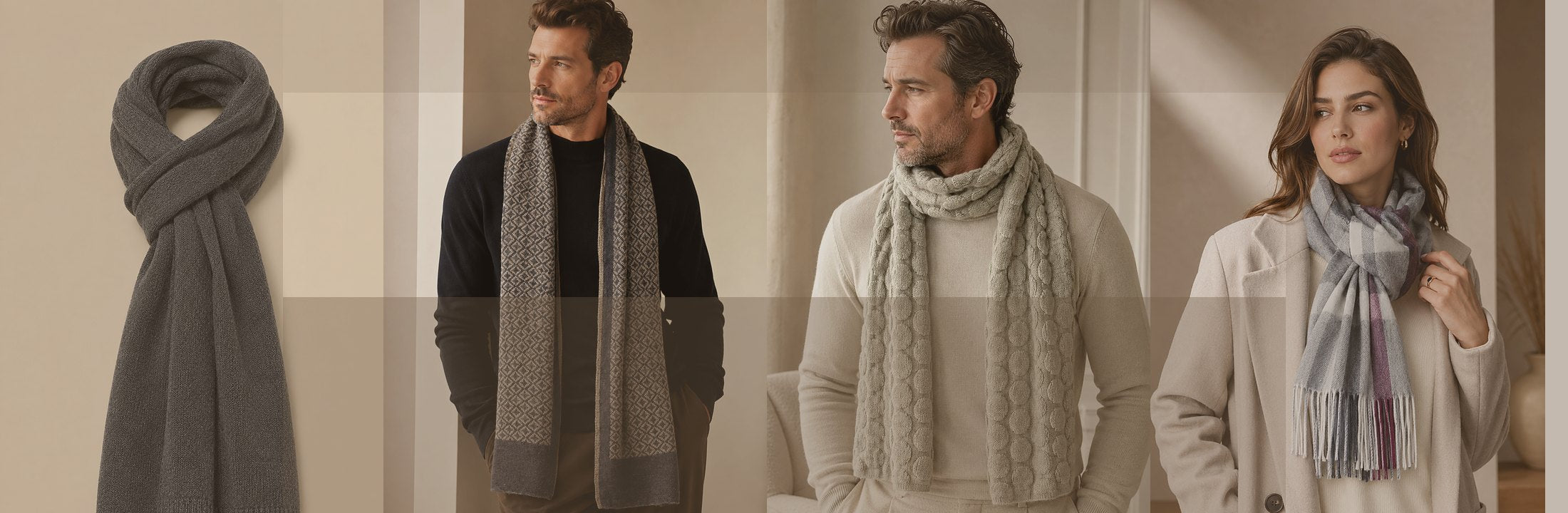 Luxury Cashmere Scarves for Men and Women collection banner