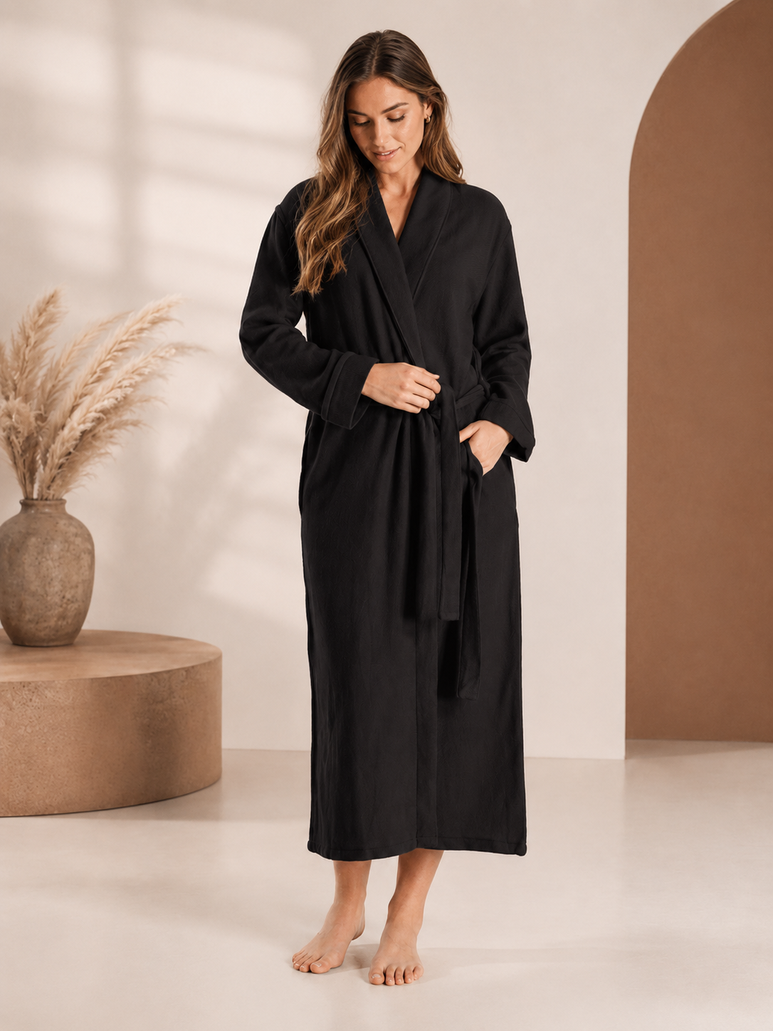 Pure Cashmere Robe for Women - Model Image 1