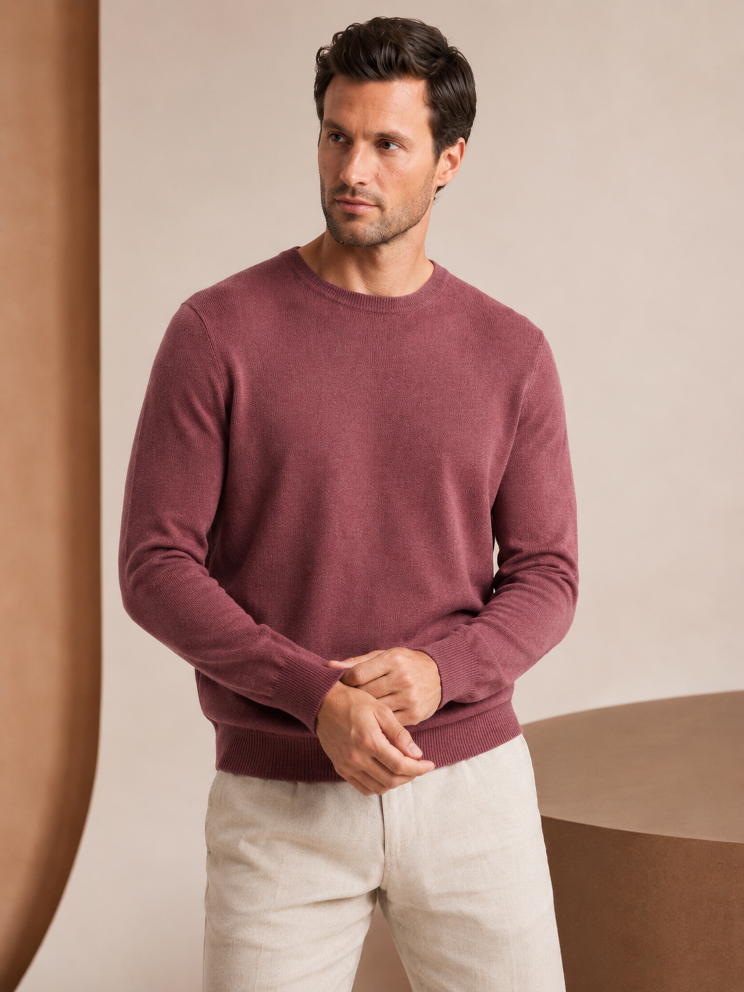 Men's Crew Neck Cashmere Sweater