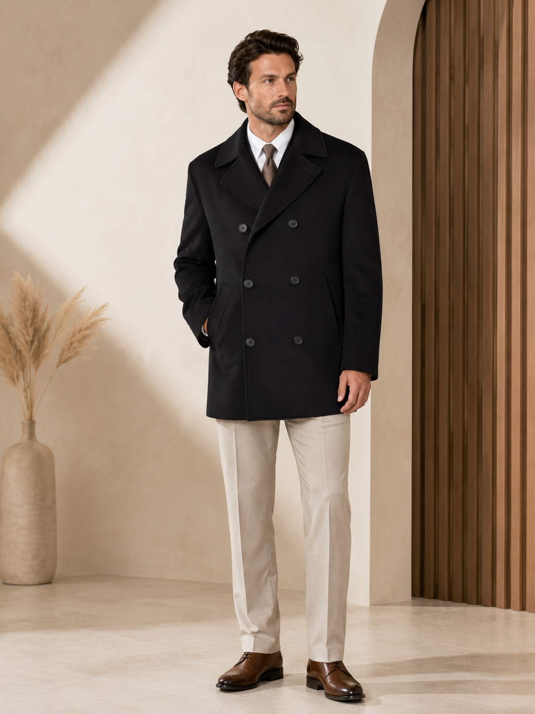 Men's Cashmere Pea Coat