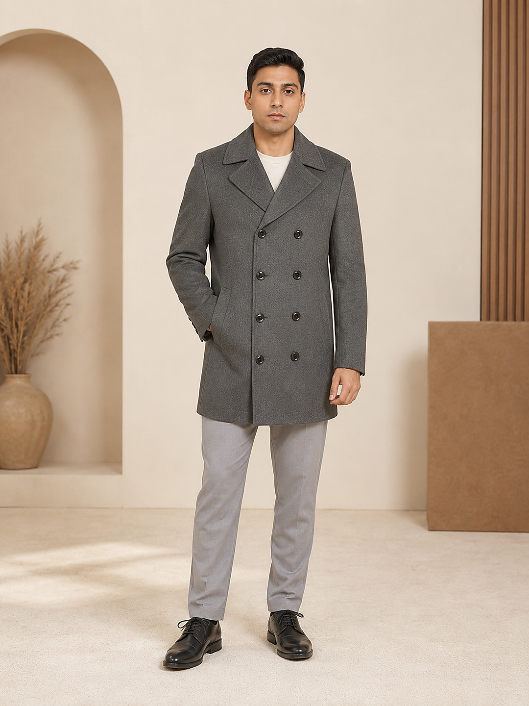 Men's Pure Cashmere Pea Coat