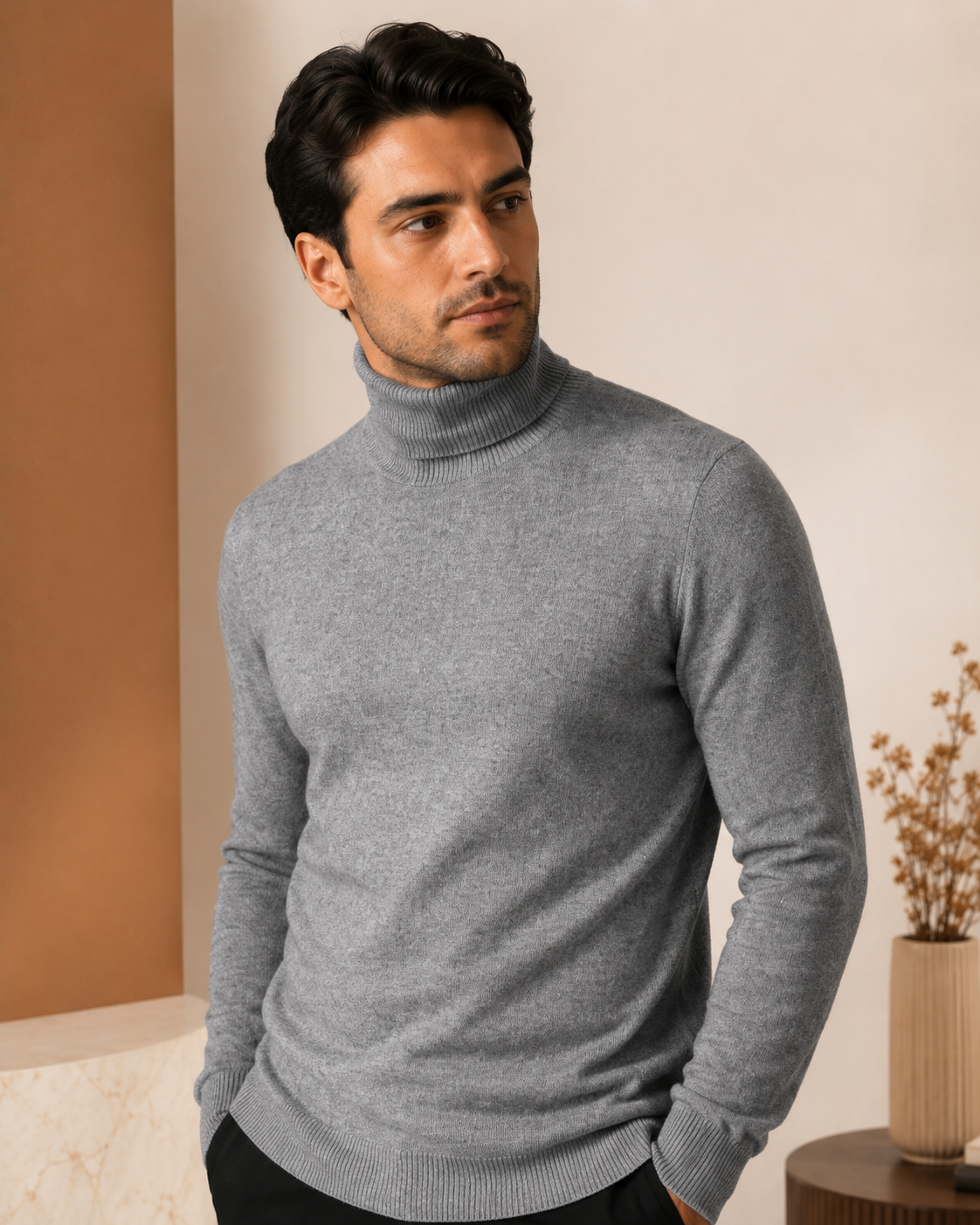 Men's Turtleneck in Pure Cashmere