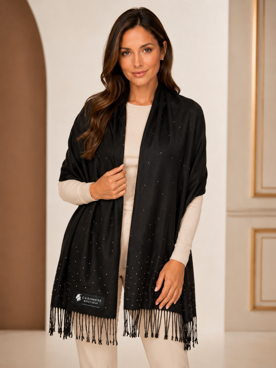 Cashmere Wrap with Swarovski Crystals - Galaxy