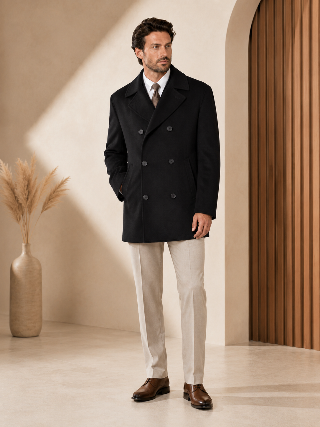 Men's Cashmere Pea Coat
