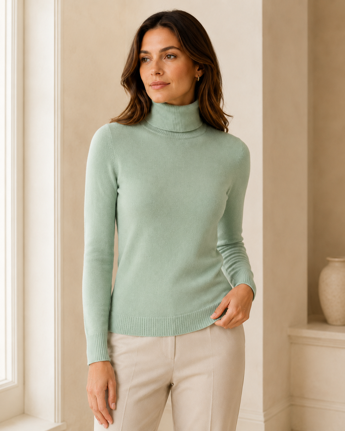Women's Pure Cashmere Turtle Neck Sweater