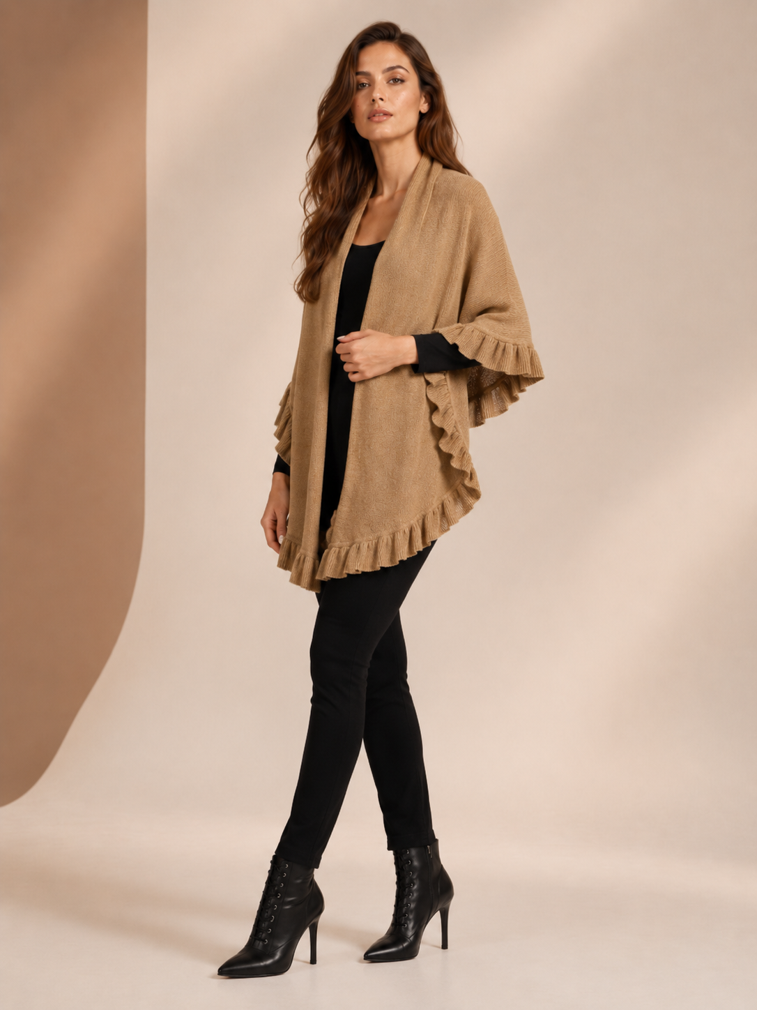 Pure Cashmere Ruffle Wrap