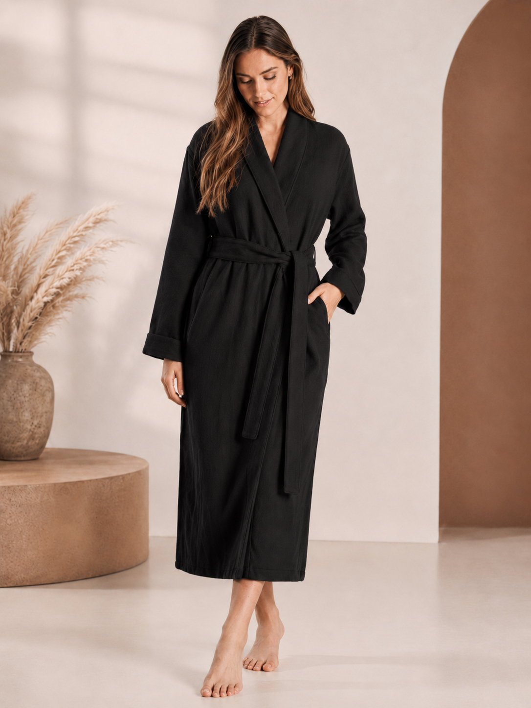 Pure Cashmere Robe for Women - Model Image 3