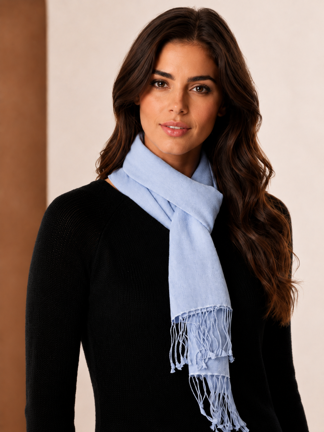 Cashmere and Silk Scarf - Model Image 3