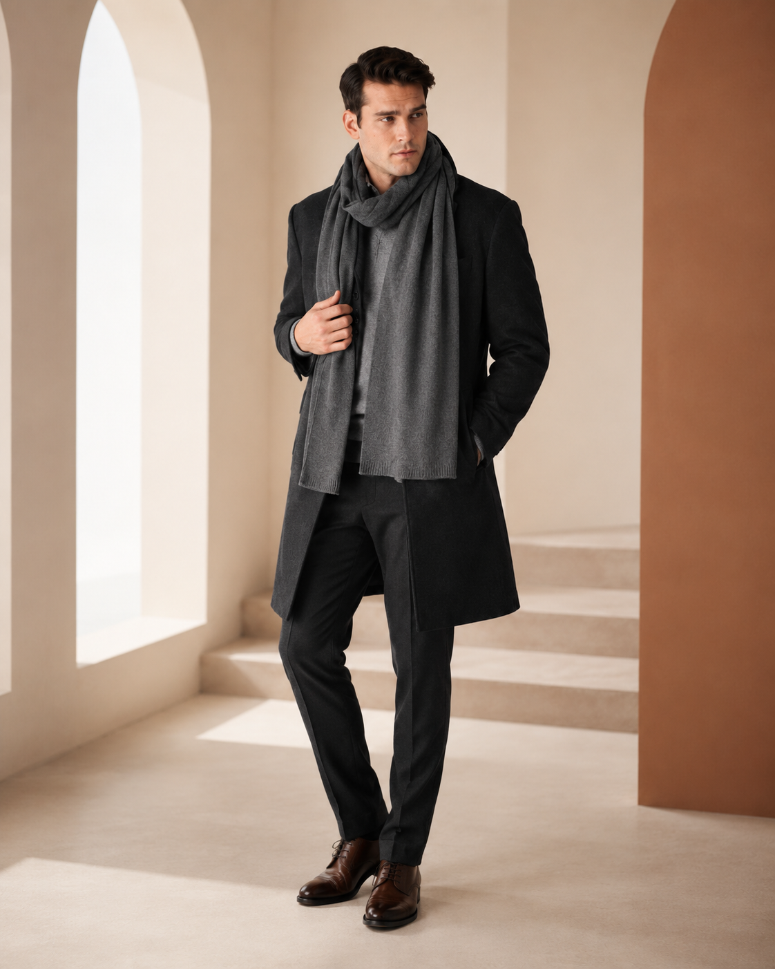 Unisex Cashmere Knitted Scarf